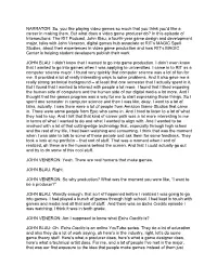 RIT Video Game Production Podcast Transcript.Pdf