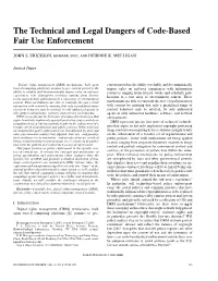 The Technical and Legal Dangers of Code-Based Fair Use Enforcement