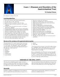 Chapter 1: Diseases and Disorders of the Gastrointestinal Tract 10 Contact Hours