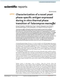 Characterization of a Novel Yeast Phase-Specific Antigen Expressed