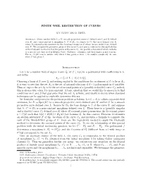 FINITE WEIL RESTRICTION of CURVES Introduction Let L Be A