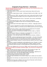 Geography Essays Revision – Summaries Describe the Characteristics of an Administrative Region You Have Studied and Discuss the Possible Challenges Facing This Region