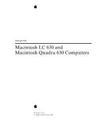 Macintosh LC 630 and Macintosh Quadra 630 Computers