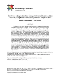 Non-Linear Ontogenetic Shape Change in Cryptolithus Tesselatus (Trilobita) Using Three-Dimensional Geometric Morphometrics