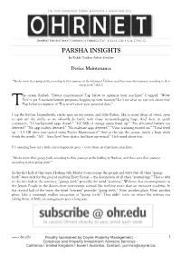 PARSHA INSIGHTS by Rabbi Yaakov Asher Sinclair