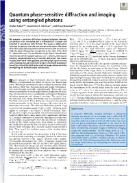 Quantum Phase-Sensitive Diffraction and Imaging Using Entangled Photons