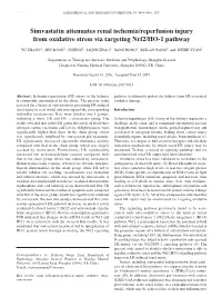 Simvastatin Attenuates Renal Ischemia/Reperfusion Injury from Oxidative Stress Via Targeting Nrf2/HO‑1 Pathway