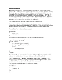 Control Structures