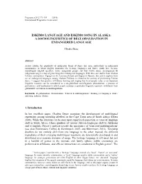Eskimo Language and Eskimo Song in Alaska: a Sociolinguistics of Deglobalisation in Endangered Language