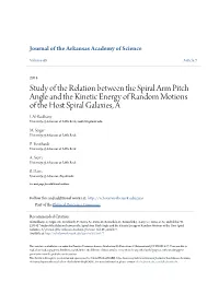 Study of the Relation Between the Spiral Arm Pitch Angle and the Kinetic Energy of Random Motions of the Host Spiral Galaxies, a I