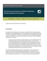 The History and Practice of Bark Tanning in Newfoundland and Labrador