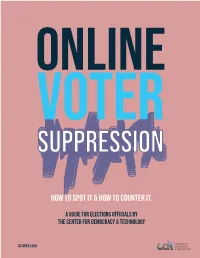 Voter Suppression Content