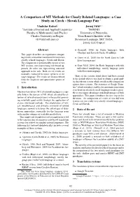 A Comparison of MT Methods for Closely Related Languages