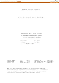 A General Assessment of Environmental and Biological Features and Their Susceptibility to Change