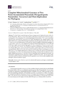 Complete Mitochondrial Genomes of Two Toxin-Accumulated Nassariids (Neogastropoda: Nassariidae: Nassarius) and Their Implication for Phylogeny
