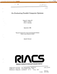 On Evaluating Parallel Computer Systems