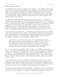 Parables of Luke 11-12; Prayer