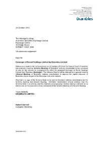 Recall Demerger May Not Materialise) As Set out in Section 4.3