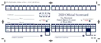 2020 Official Scorecard
