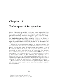 Chapter 11 Techniques of Integration