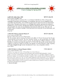 Course Listings for Spring 2018