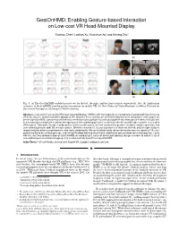 Enabling Gesture-Based Interaction on Low-Cost VR Head-Mounted Display