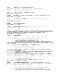 General Requirements Part 9 Pre-Kindergarten Program