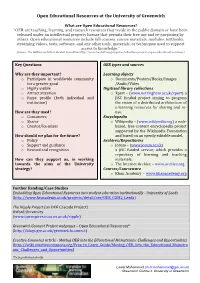 Open Educational Resources at the University of Greenwich