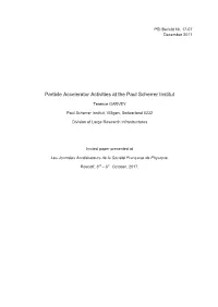 Particle Accelerator Activities at the Paul Scherrer Institut