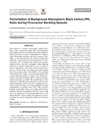 Perturbation of Background Atmospheric Black Carbon/PM1 Ratio During Firecracker Bursting Episode