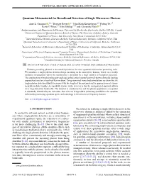 Quantum Metamaterial for Broadband Detection of Single Microwave Photons