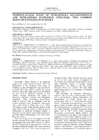 Vitaceae): Two Common Hosts of Rafflesia in Sumatra