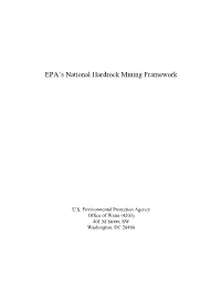 EPA's National Hardrock Mining Framework