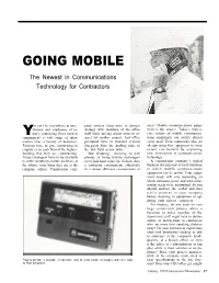 GOING MOBILE the Newest in Communications Technology for Contractors
