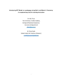 Introducing NFT Model As a Pedagogy Using Dale's and Bloom's Taxonomy