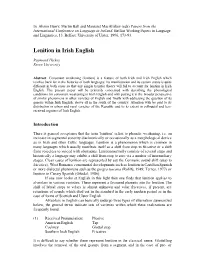 Lenition in Irish English