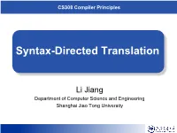 Syntax-Directed Translation
