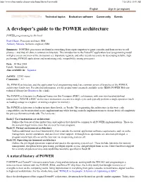 A Developer's Guide to the POWER Architecture