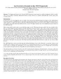 An Overview of Security in the .NET Framework