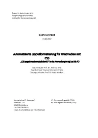 Automatisierte Layoutformatierung Für Printmedien Mit CSS (PDF)