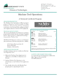 Machine Tool Operations