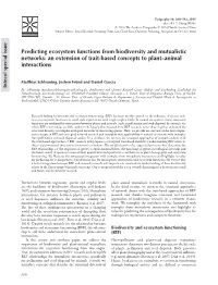 Predicting Ecosystem Functions from Biodiversity and Mutualistic Networks: an Extension of Trait-Based Concepts to Plant– Animal Interactions