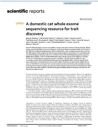 A Domestic Cat Whole Exome Sequencing Resource for Trait Discovery Alana R