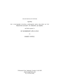 AN ACCOUNT of EVENTS Regarding the LANCASHIRE