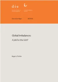 Global Imbalances: a Job for the G20?