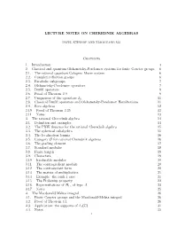 LECTURE NOTES on CHEREDNIK ALGEBRAS Contents 1