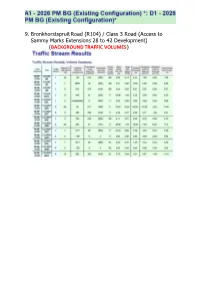 R104) / Class 3 Road (Access to Sammy Marks Extensions 28 to 42 Development) (BACKGROUND TRAFFIC VOLUMES