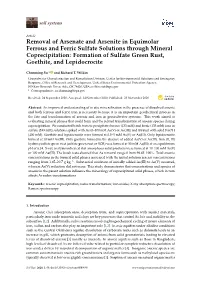 Removal of Arsenate and Arsenite in Equimolar Ferrous And