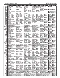 Sunday Morning Grid 2/1/15 Latimes.Com/Tv Times