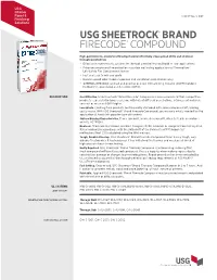 USG Firecode® Compound Submittal Sheet (English)